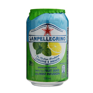San Pellegrino Sparkling Limone Menta (Lemon & Mint) Cans 24x330ml - Cameron Coffee Company