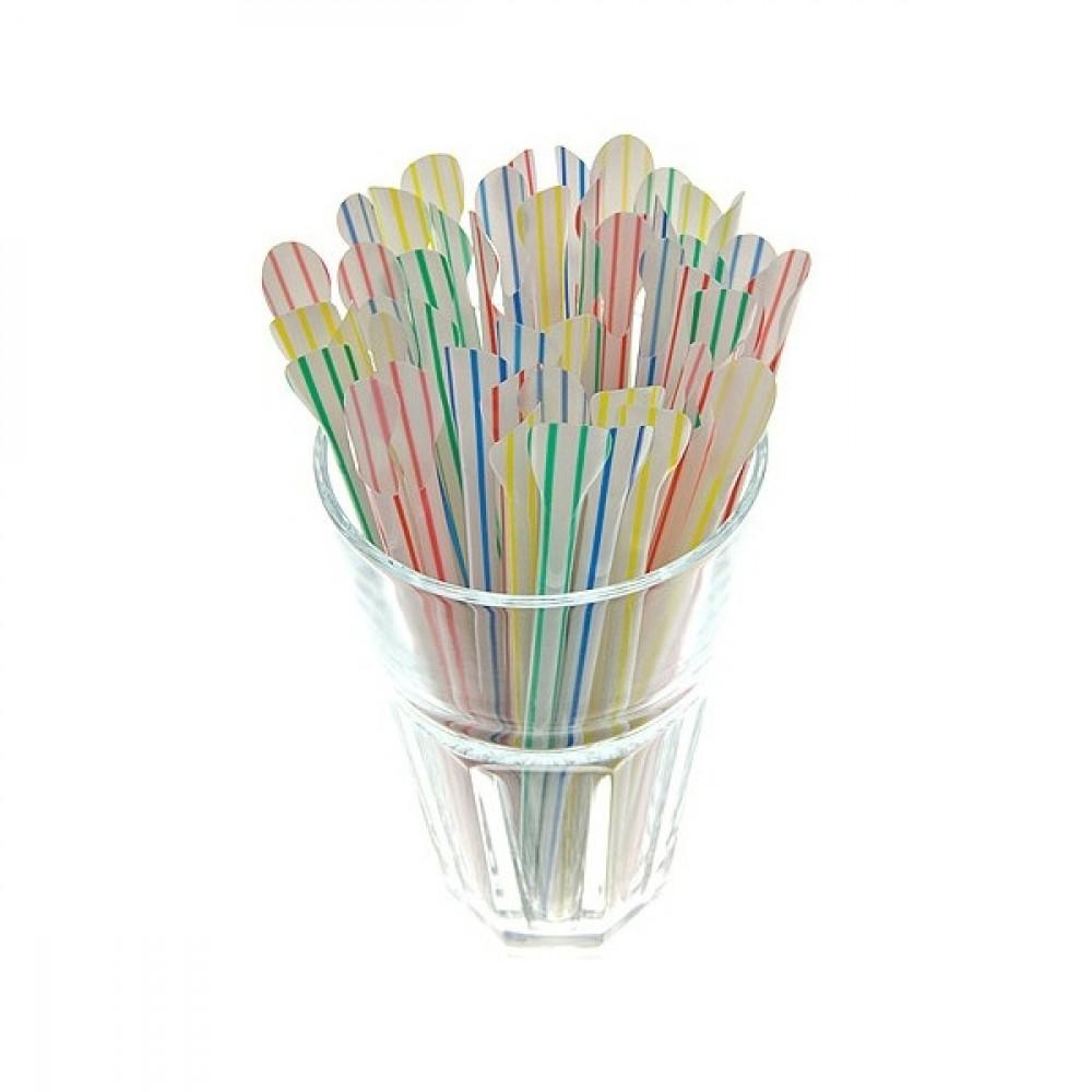 200 Coloured Twist Smoothie Straws With Spoon End - Cameron Coffee Company
