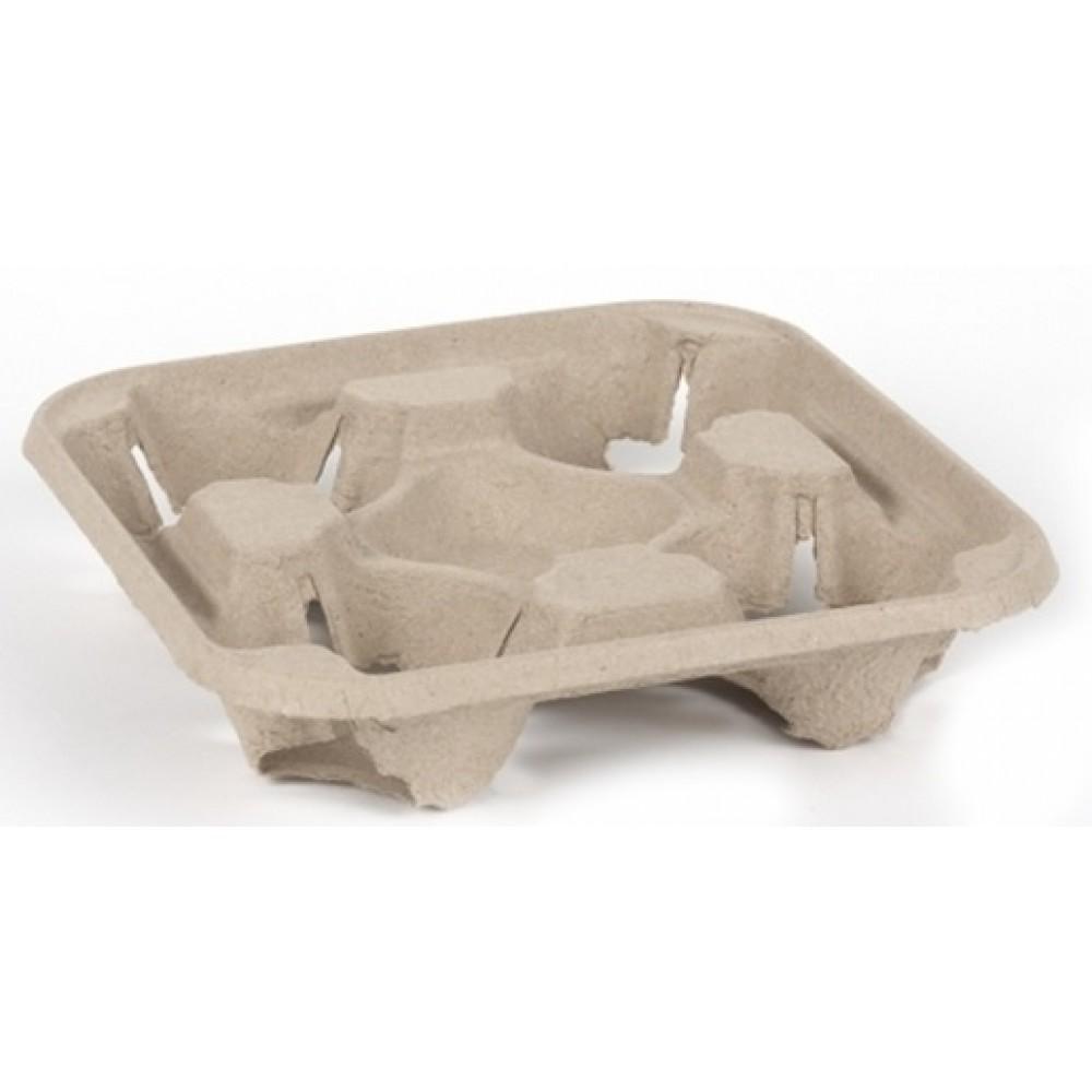 Moulded Pulp 4 Cup Carrier 250's - Cameron Coffee Company