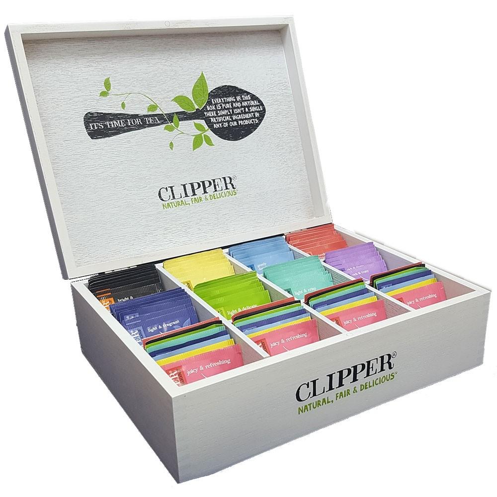 Clipper 12 Compartment Wooden Display Box (with 96 tea) - Cameron Coffee Company