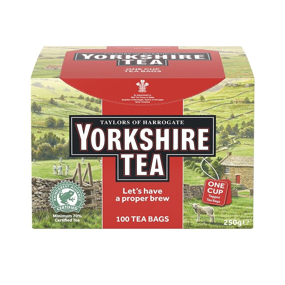 Yorkshire Tea String & Tagged Tea Bags 100's - Cameron Coffee Company