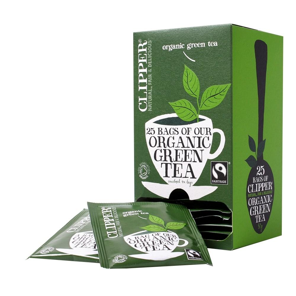 Clipper Fairtrade Organic Green Tea Enveloped Teabags 25's - Cameron Coffee Company