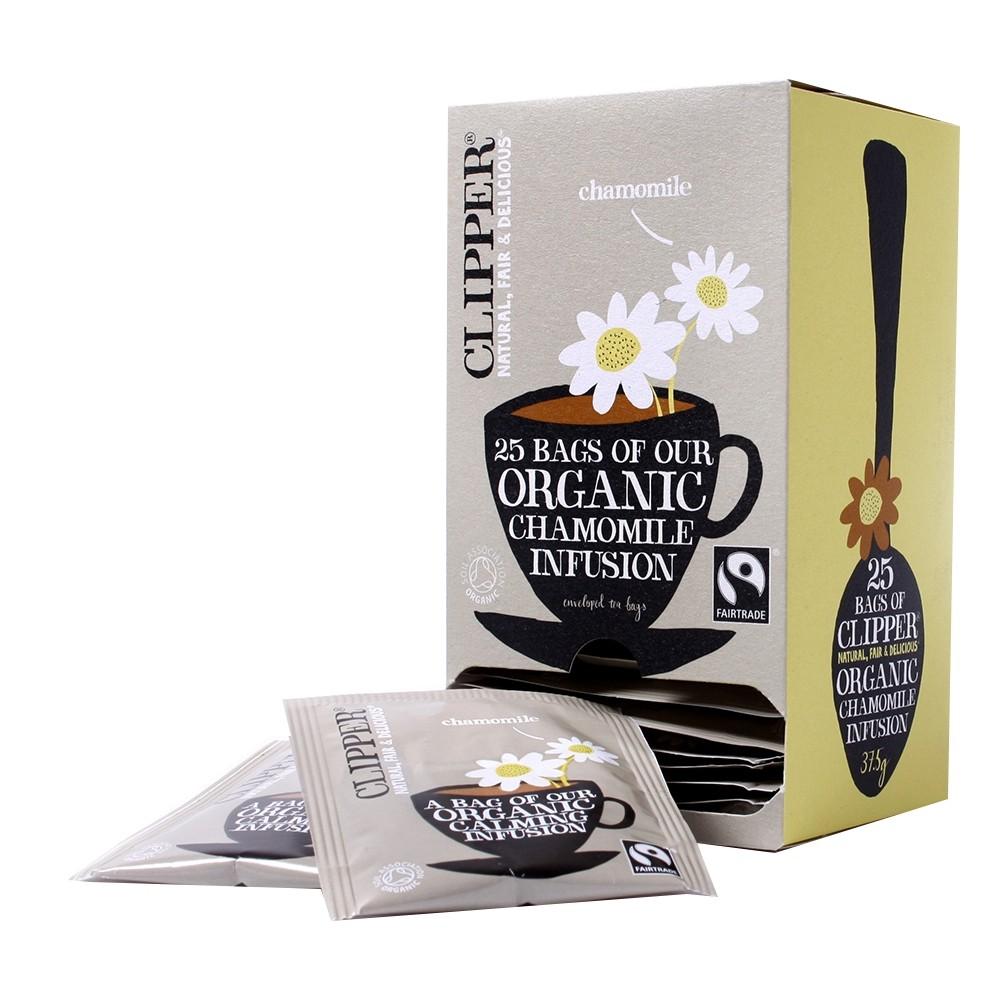 Clipper Fairtrade Chamomile Enveloped Teabags 25's - Cameron Coffee Company