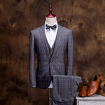 Envmenst England Plaid Suit: Blazer, Vest, Pants
