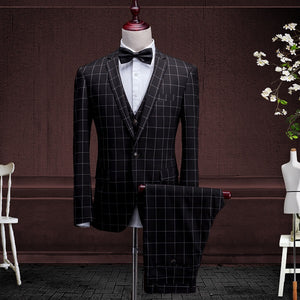 Envmenst England Plaid Suit: Blazer, Vest, Pants
