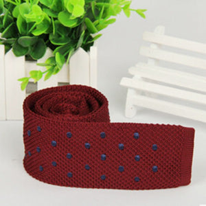 Fashion Men Polka Dots Tie Knit Knitted Tie Necktie Narrow Slim Skinny Woven