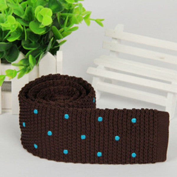 Fashion Men Polka Dots Tie Knit Knitted Tie Necktie Narrow Slim Skinny Woven