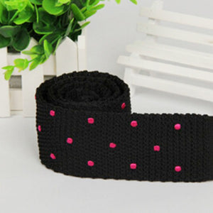 Fashion Men Polka Dots Tie Knit Knitted Tie Necktie Narrow Slim Skinny Woven