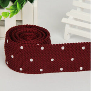 Fashion Men Polka Dots Tie Knit Knitted Tie Necktie Narrow Slim Skinny Woven