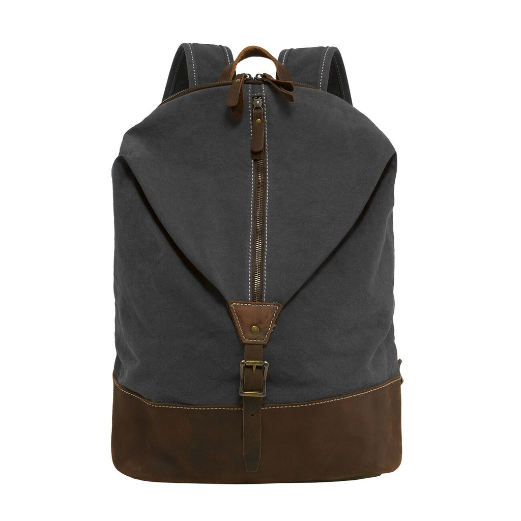 ECOSUSI Canvas Genuine Leather 15.6" Laptop Backpack