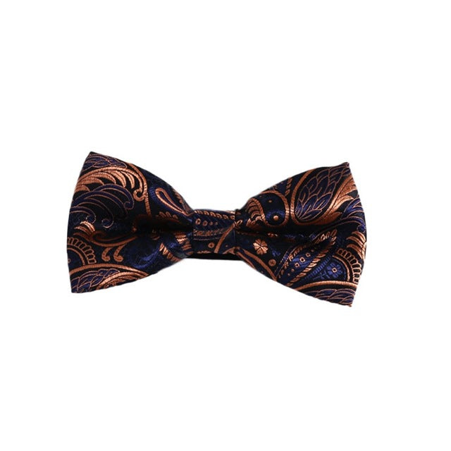 Men's Bow Tie Gold Paisley Business Wedding Dot Blue Black Bow Ties Groom Party