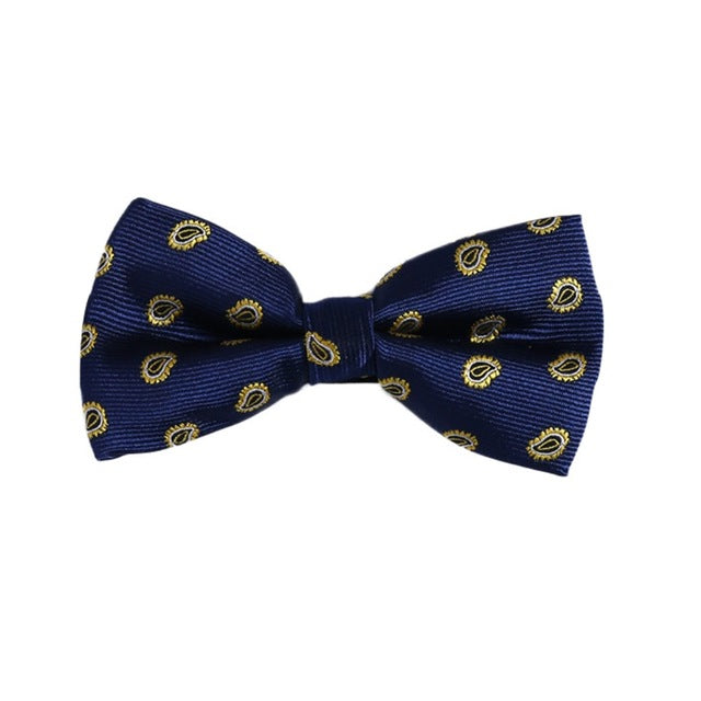 Men's Bow Tie Gold Paisley Business Wedding Dot Blue Black Bow Ties Groom Party