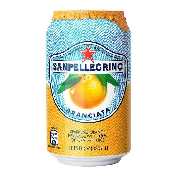 San Pellegrino Sparkling Aranciata (Orange) Cans 24x330ml - Cameron Coffee Company
