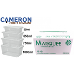 250 x Rectangular 650ml Microwave Clear Plastic Food Containers & Lids - Cameron Coffee Company